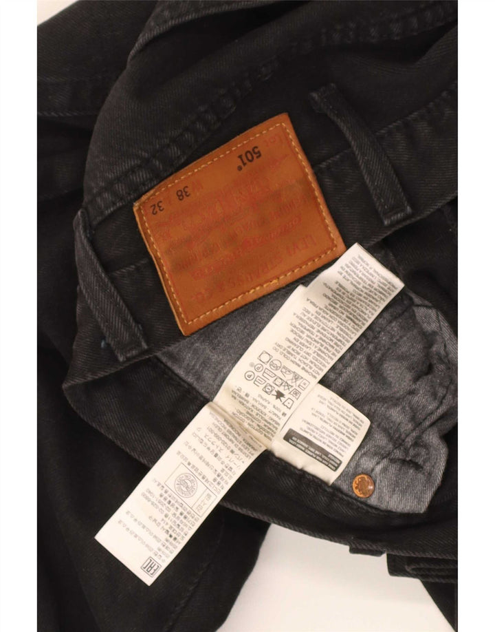 Levi's Herre 501 lige jeans W38 L32 sort bomuld