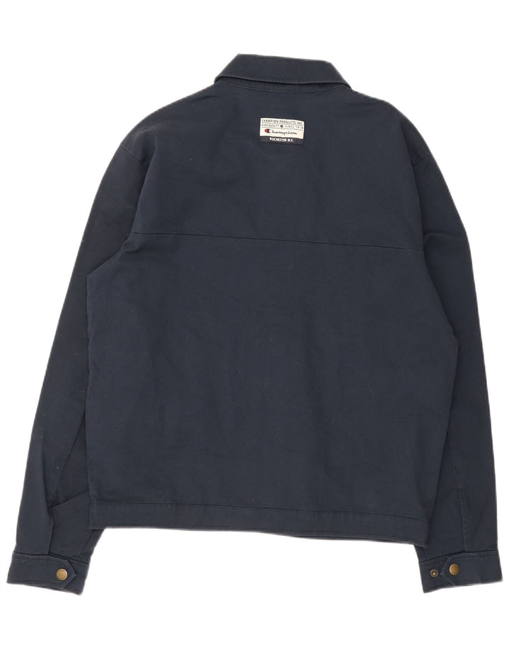 Champion Herre Bomber Jacket UK 38 Medium Navy Blue Cotton