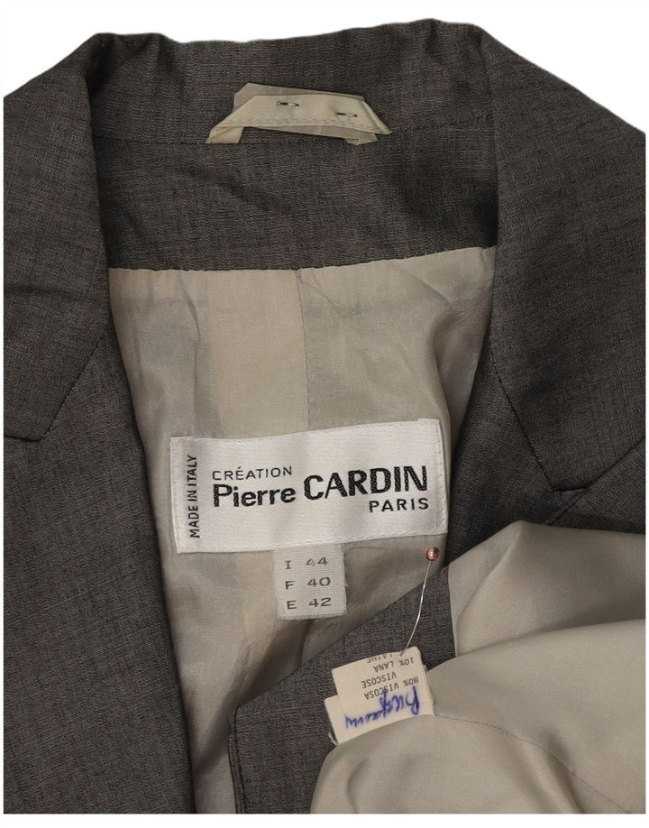 PIERRE CARDIN Dame 1-knaps blazerjakke IT 44 Medium Grå Viscose