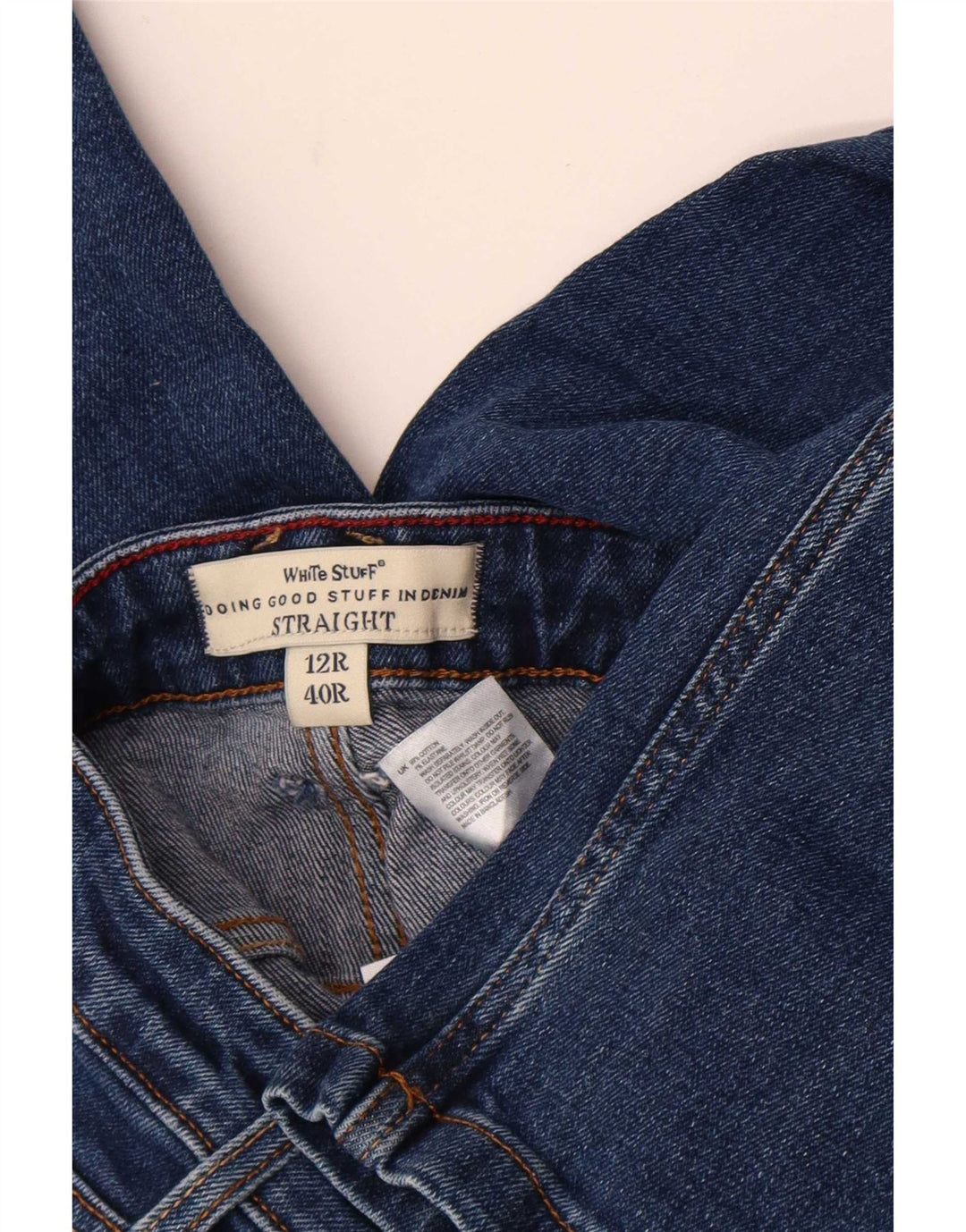 White Stuff Dame Straight Jeans UK 12 Medium W30 L30 Blå Bomuld