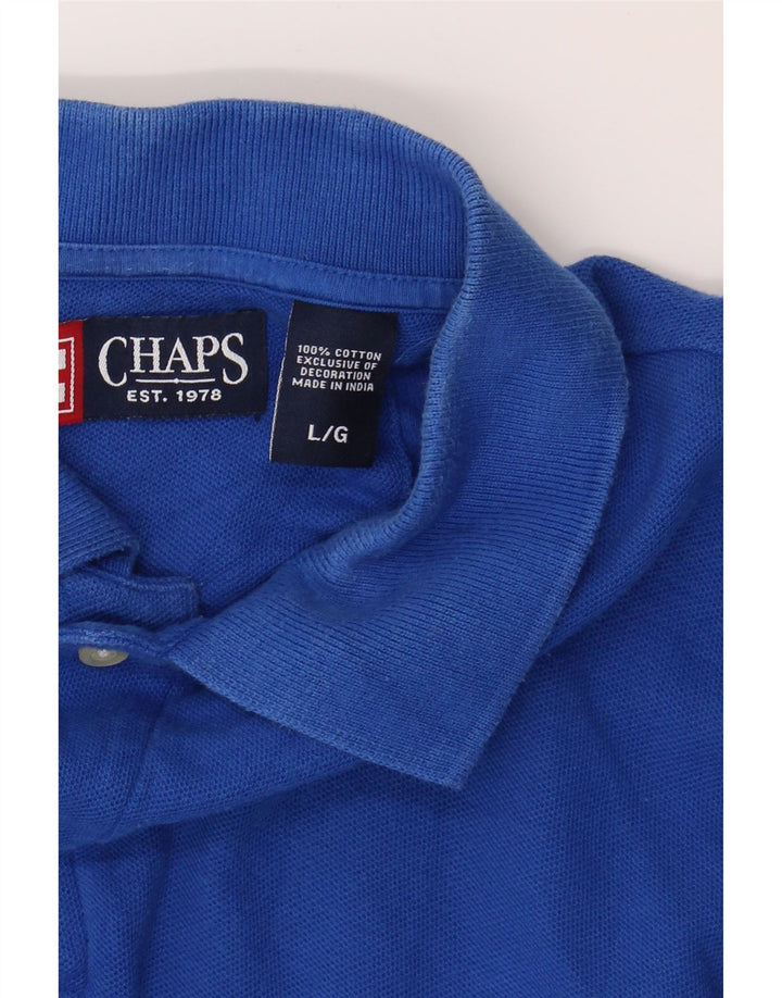 CHAPS Mens Polo Shirt Large Blue Cotton Vintage Chaps and Second-Hand Chaps from Messina Hembry 