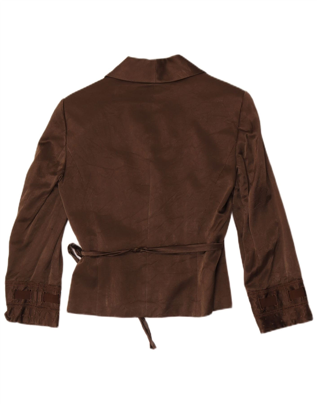Max & Co. Dame Wrap Blazer Jacket UK 14 Stor brun bomuld