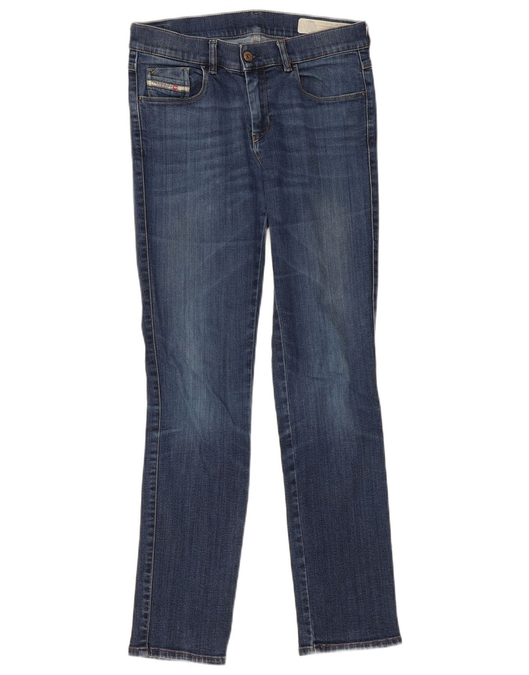 Diesel Dame Sandy Regular Slim Straight Jeans W29 L32 Blå Bomuld