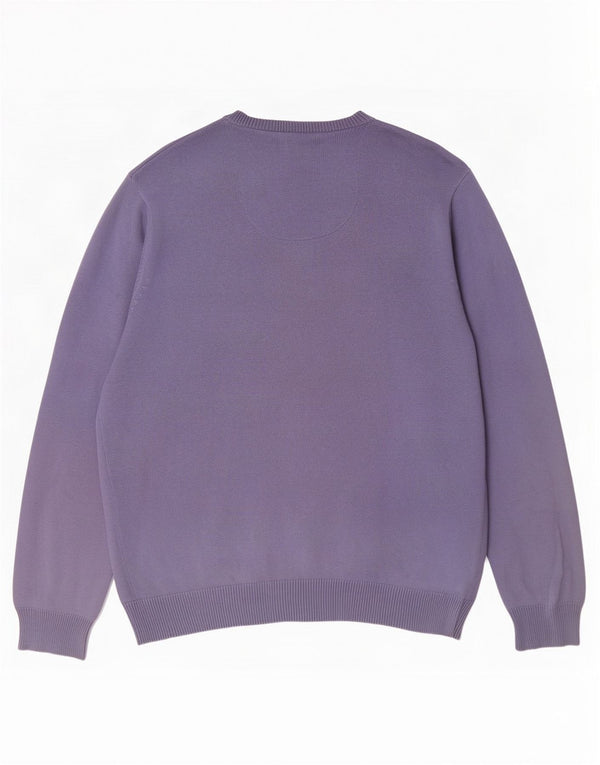 Marks & Spencer Herre Blue Harbor V-hals sweater Stor lilla bomuld