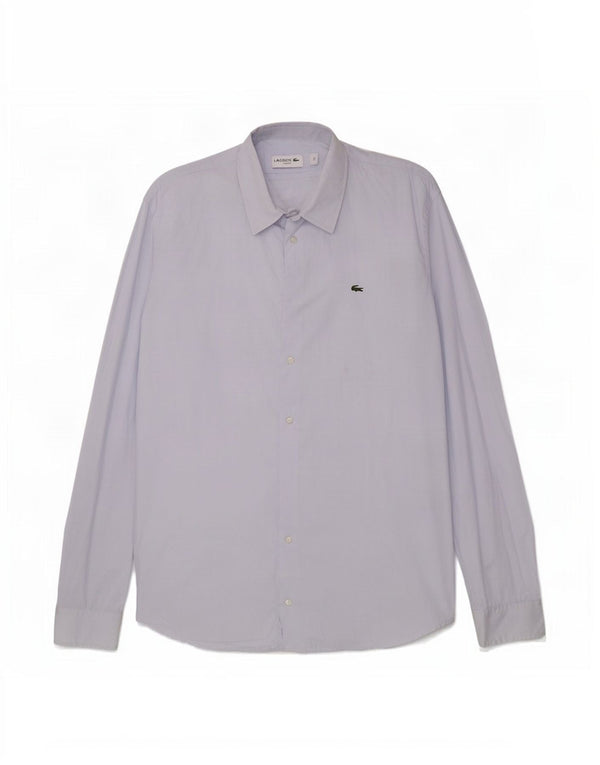 Lacoste Herre Slim Fit Skjorte Størrelse 44 XL Blå Bomuld
