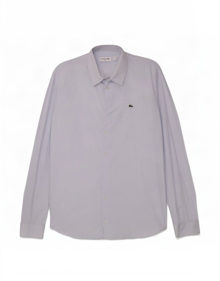 Lacoste Herre Slim Fit Skjorte Størrelse 44 XL Blå Bomuld
