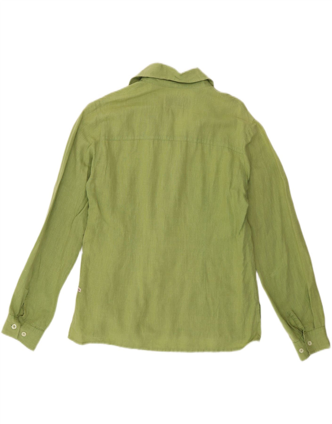 Marlboro Classics Dame Slim Fit Shirt UK 10 Small Green Linen