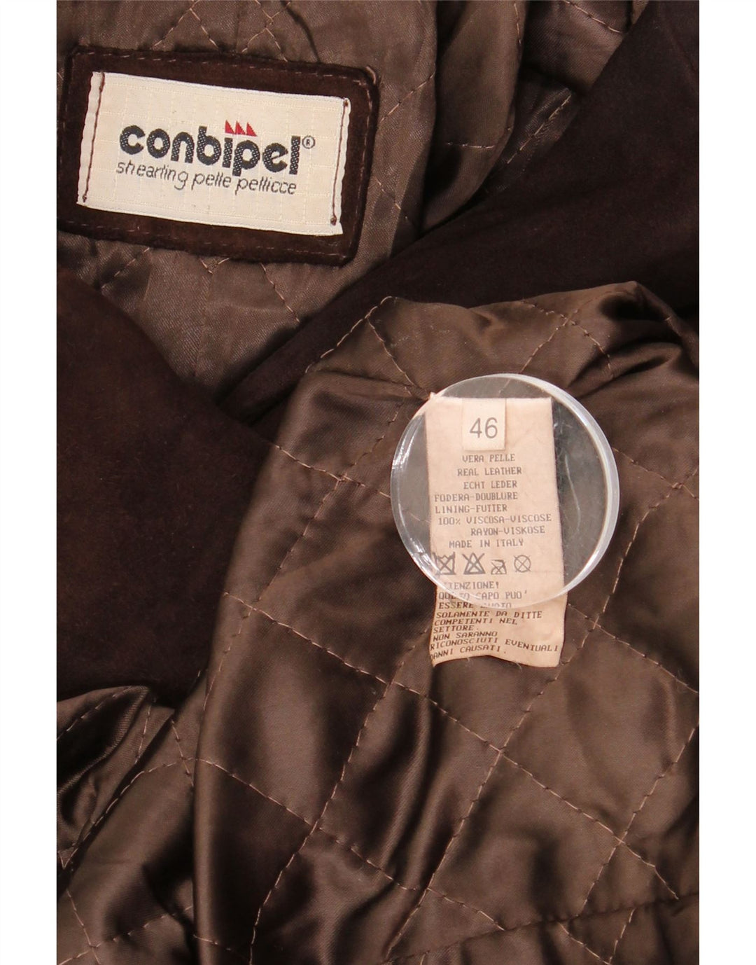 Conbipel Dame Ruskind Overfrakke IT 46 Stor Brun Læder
