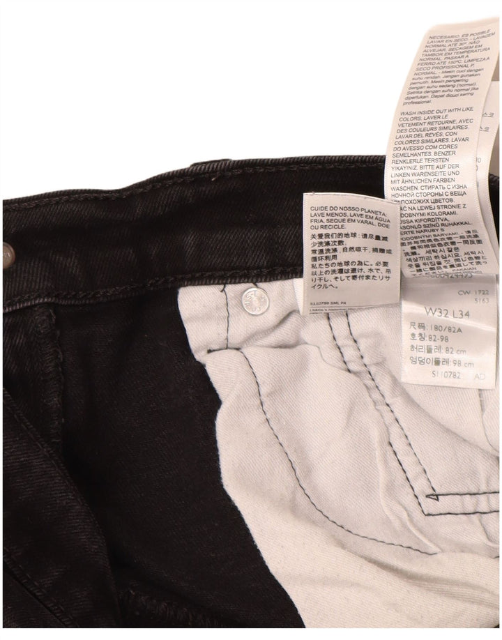 LEVI'S Herre 502 tilspidsede jeans W32 L31 Sort bomuld