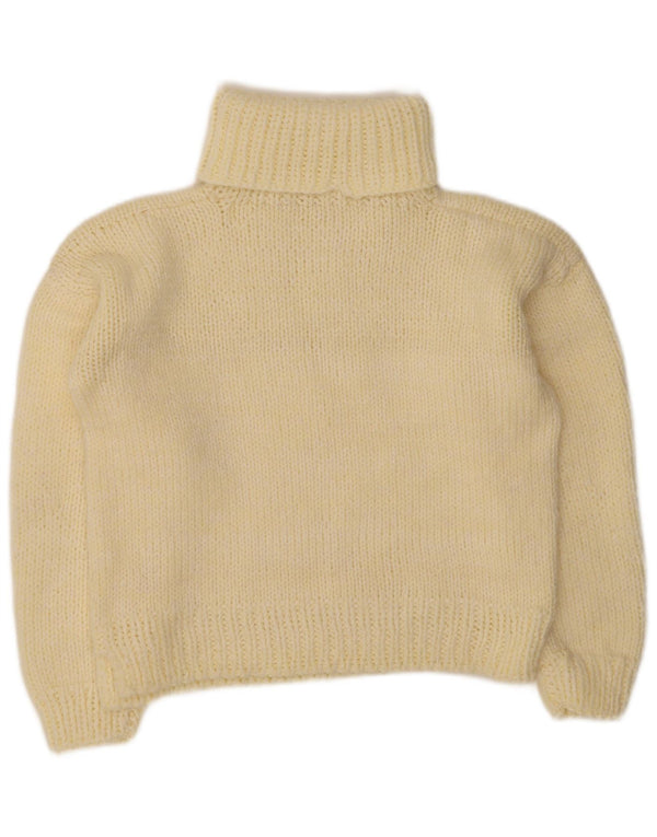 Vintage Dame Rullehals Sweater UK 14 Medium Gul