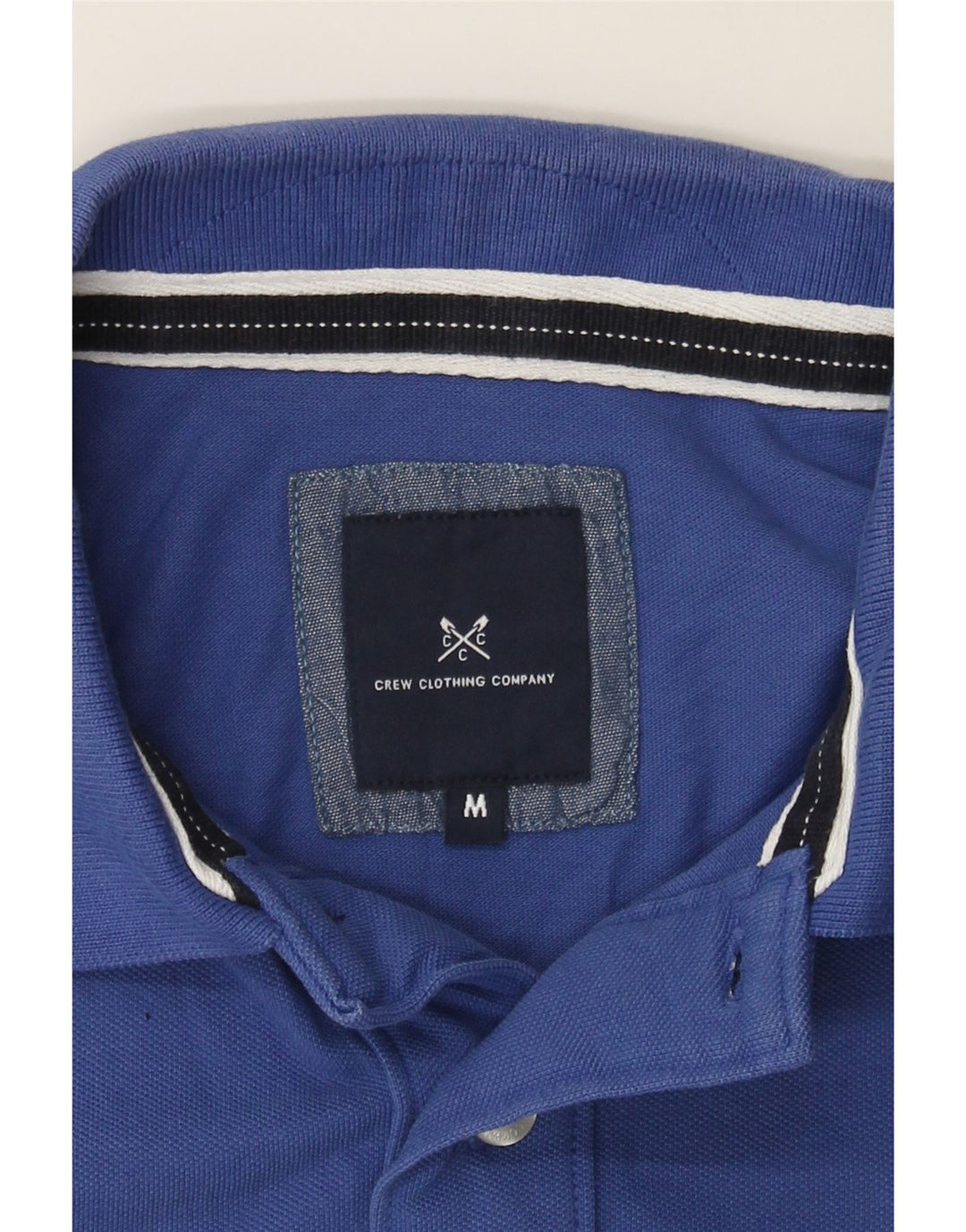 CREW CLOTHING Mens Polo Shirt Medium Blue Cotton Vintage Crew Clothing and Second-Hand Crew Clothing from Messina Hembry 