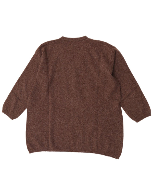 Sisley Girls V-hals sweater 14-15 år Brun Virgin Wool