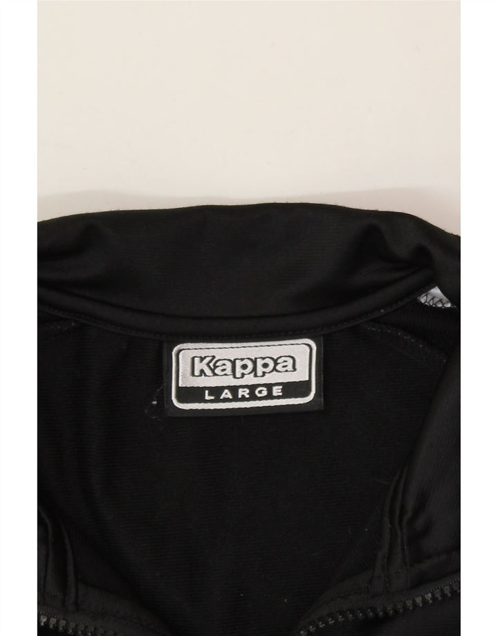 KAPPA Womens Graphic Tracksuit Top Jacket UK 16 Large Black Colourblock Vintage Kappa and Second-Hand Kappa from Messina Hembry 