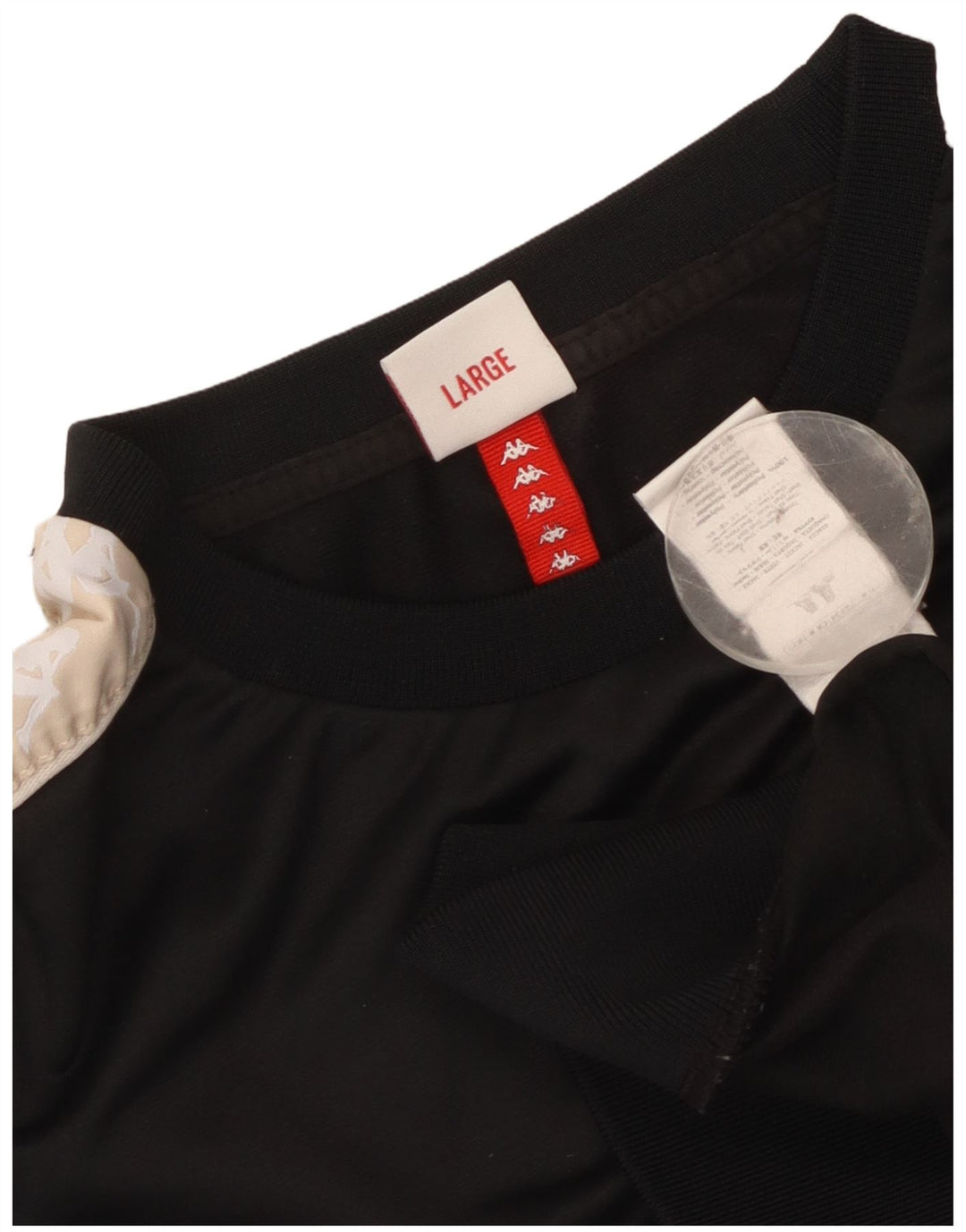 Kappa Womens Crop Graphic Sweatshirt Jumper UK 14 Large Black Colourblock