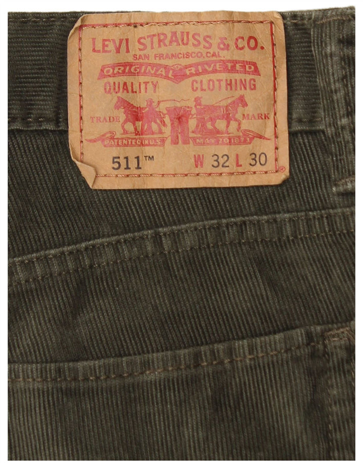 LEVI'S Herre 511 Slim Corduroy Bukser W32 L30 Khaki Bomuld