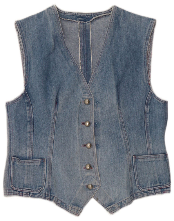 Vintage Dame denim vest UK 14 Medium Blue