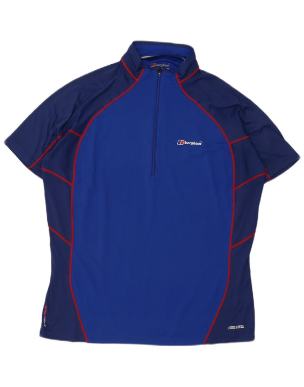 Berghaus T-shirt med lynlås til mænd XL Blå Colourblock