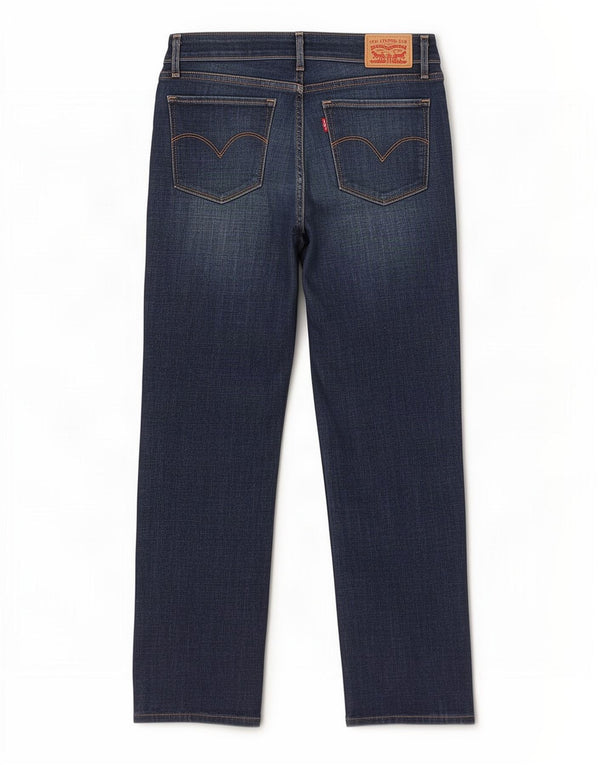 Levi's Dame 714 Straight Jeans W29 L27 Marineblå Bomuld