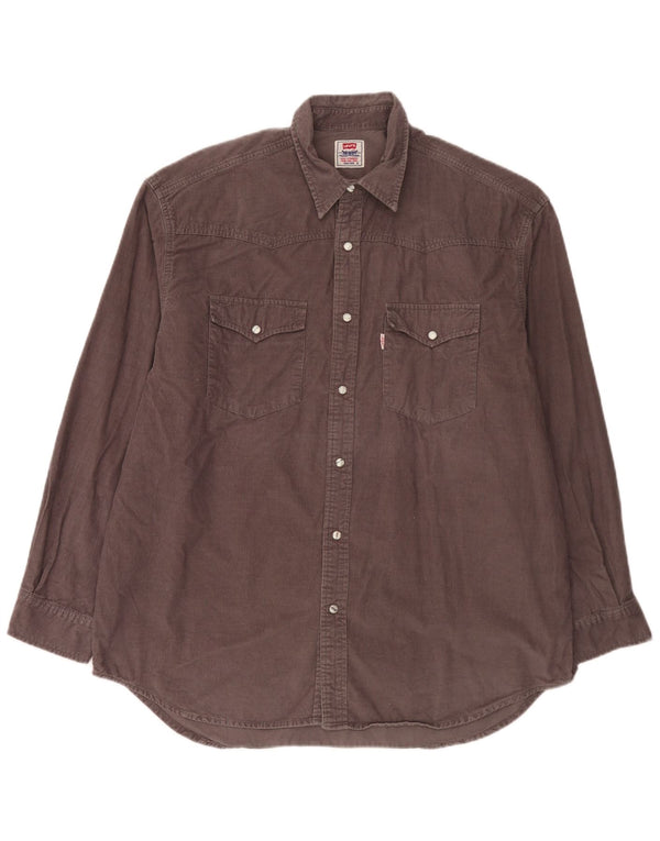 Levi's Herre fløjlsskjorte XL brun bomuld