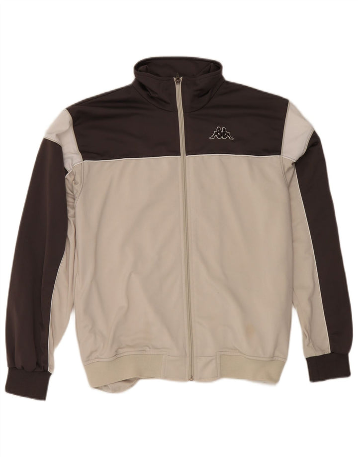 Kappa Træningsdragt til mænd, topjakke, lille råhvid Colourblock Polyester