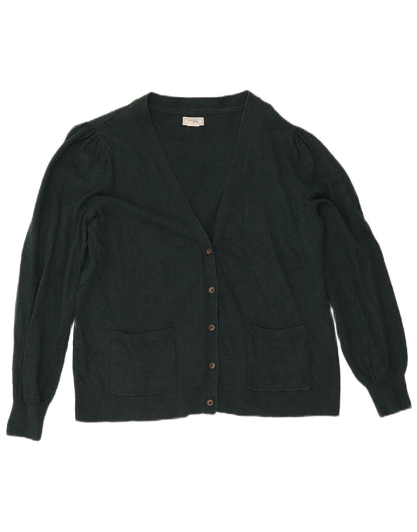 Fat Face Dame Cardigan Sweater UK 18 XL Grøn Bomuld