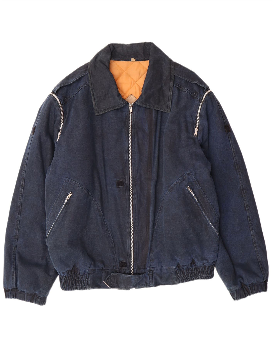 ENRICO COVERI Herre Denim Military Polstret Jakke IT 52 XL Navy Blue