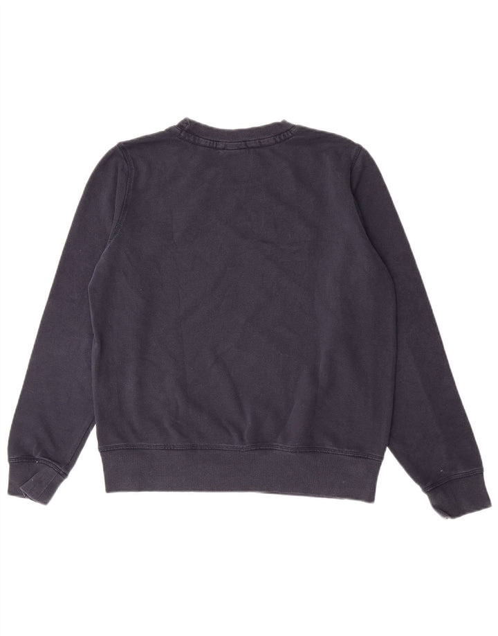 Champion Dame Grafisk Sweatshirt Jumper UK 14 Medium Navyblå Bomuld