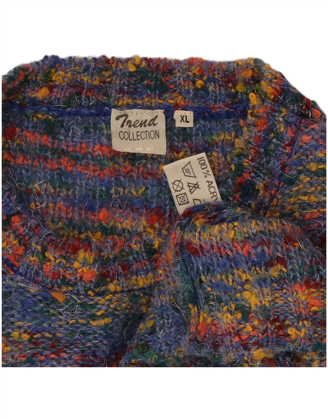 TREND Dame Crop Crew Neck Jumper Sweater UK 18 XL Flerfarvet Flecked