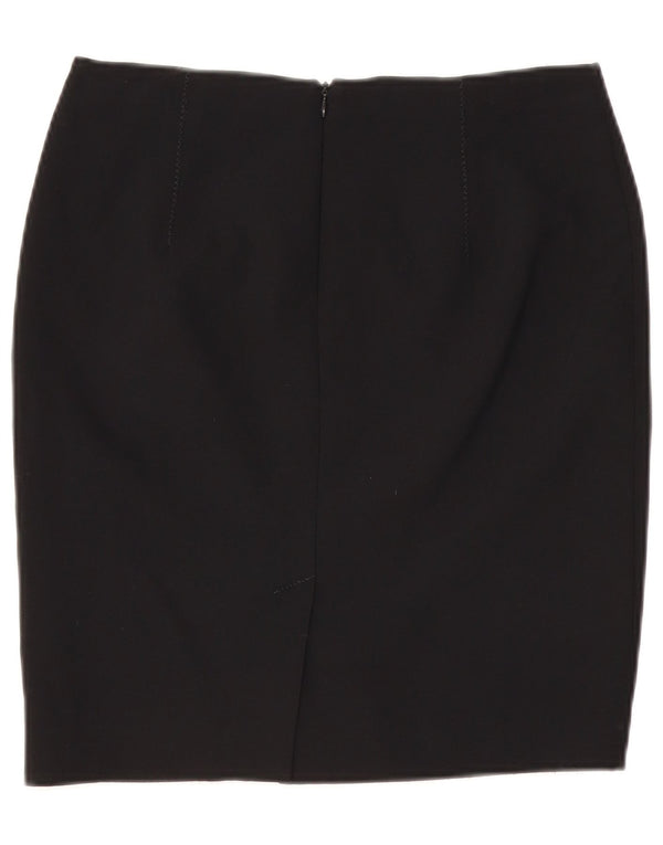 VINTAGE Blyantnederdel til kvinder UK 10 Small W29 Black Polyester