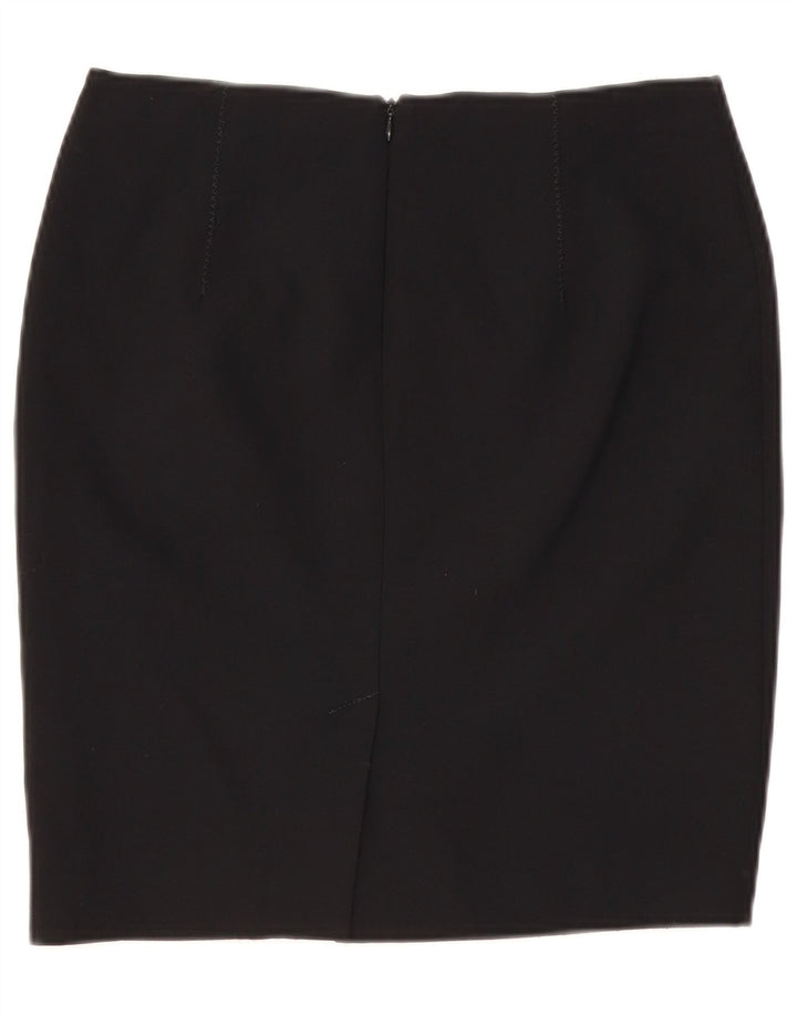 VINTAGE Blyantnederdel til kvinder UK 10 Small W29 Black Polyester