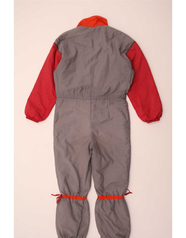Vintage Herre Loose Fit Ski Jumpsuit IT 46 Small Grey Colourblock Bomuld
