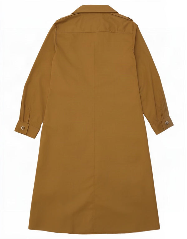 Vintage kvinders langærmet skjortekjole UK 12 Medium Beige