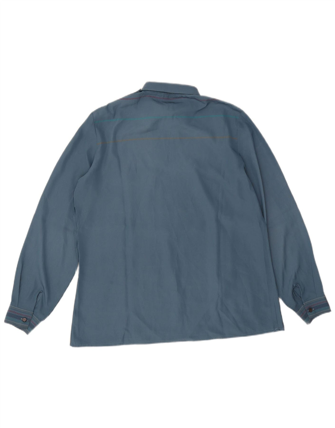 Vintage Dame Pullover Shirt IT 48 XL Blå Stribet Polyester