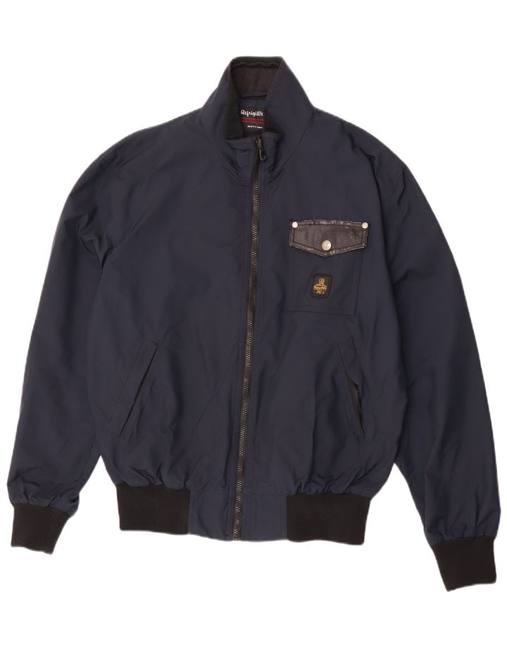 Refrigiwear Regnjakke til mænd IT 48 Medium Navy Blue Colourblock Nylon