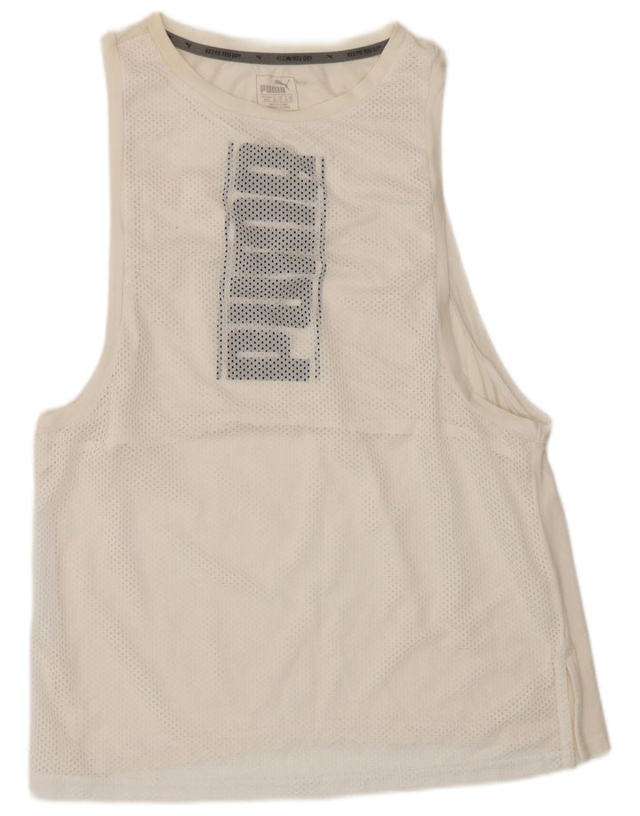 Puma Dame Grafisk Vest Top UK 12 Medium White