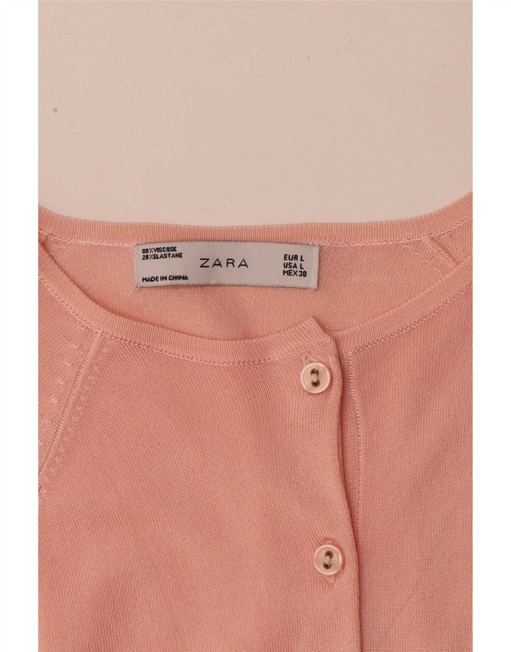 Zara Dame Cardigan Sweater UK 16 Large Pink