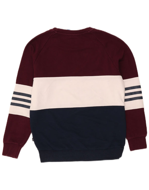 Adidas Graphic Sweatshirt Jumper UK 6 XS Burgundy Colourblock