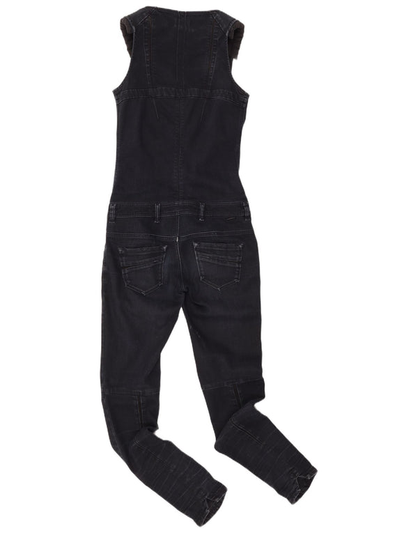 DIESEL Dame ærmeløs denim Jumpsuit UK 8 Small Navy Blue Cotton