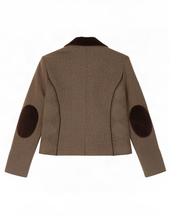 Marella Womens Open Blazer Jacket UK 14 Large Grå Colourblock Uld