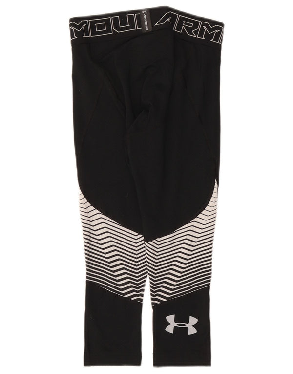 Under Armour Dame Capri Leggings UK 10 Small Black Geometric
