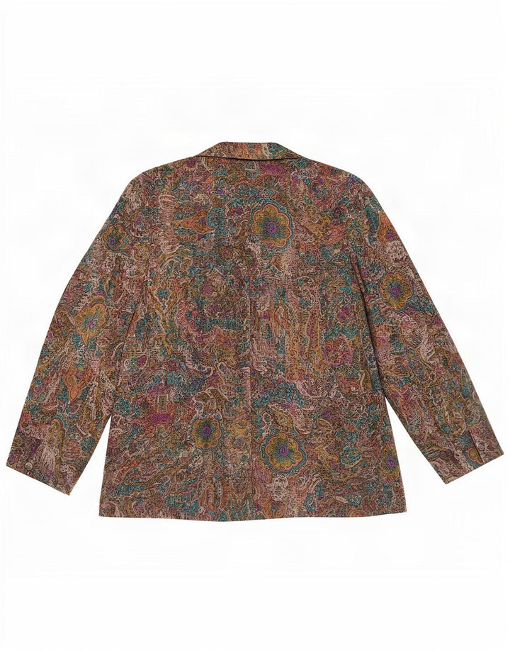 Vintage kvinders abstrakt mønster blazerjakke UK 14 Large Multicolor