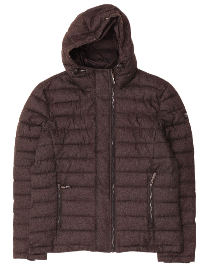 Superdry Polstret hættejakke til mænd UK 46 3XL Grå Polyester