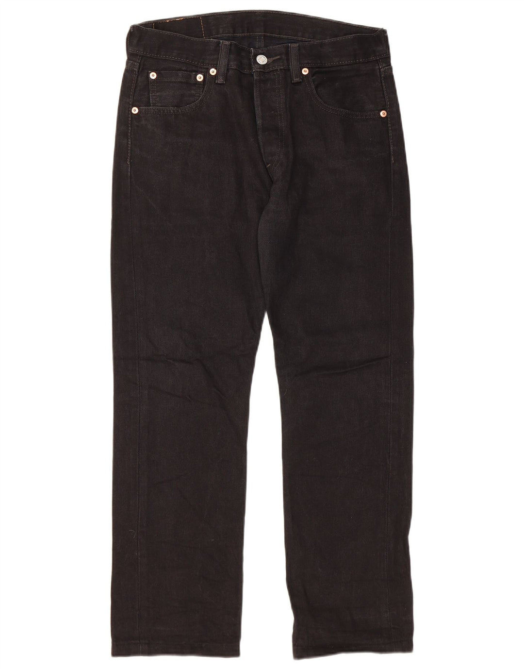 LEVI'S Herre 501 Straight Jeans W30 L26 Sort Bomuld