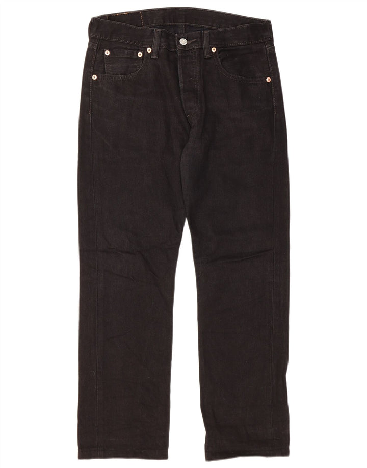 LEVI'S Herre 501 Straight Jeans W30 L26 Sort Bomuld