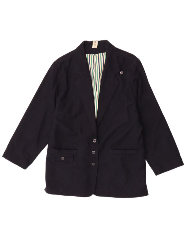Vintage dame 3-knaps blazerjakke UK 16 Large Navy Blue