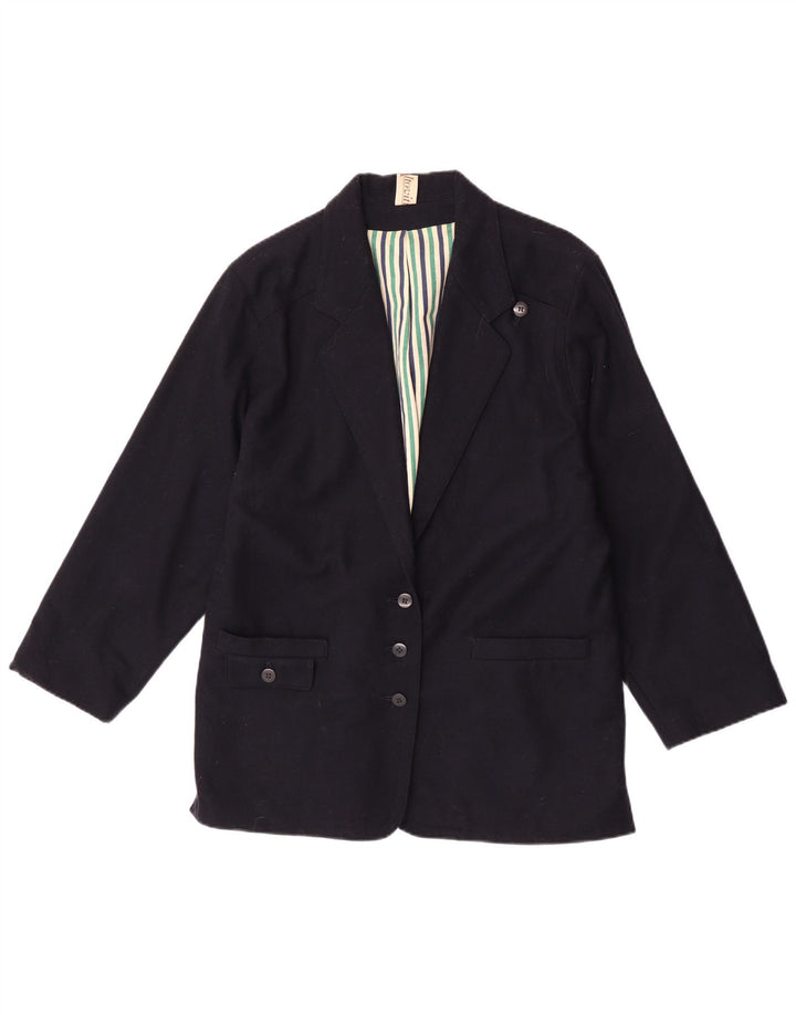 Vintage dame 3-knaps blazerjakke UK 16 Large Navy Blue