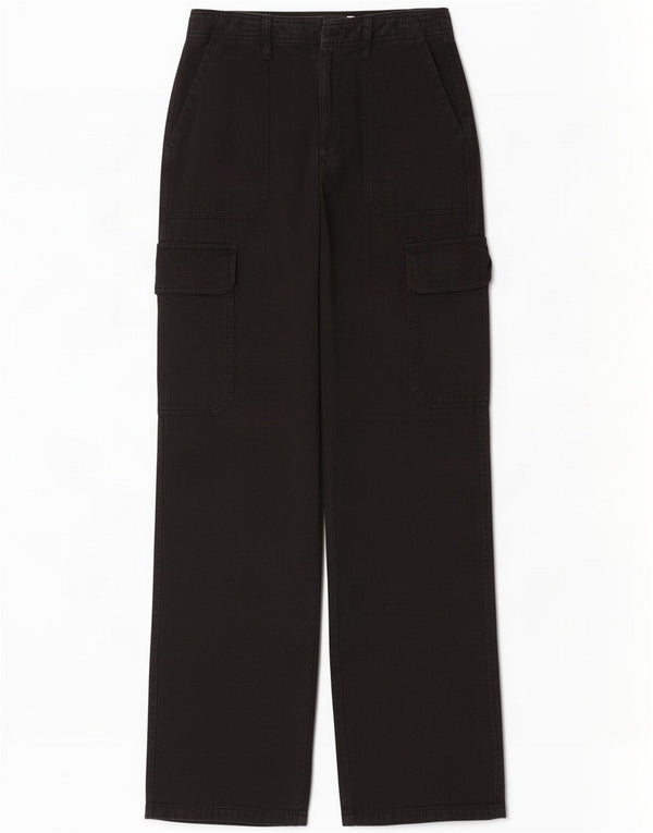 Zara Dame Cargo Bukser EU 34 2XS W24 L31 Sort Bomuld