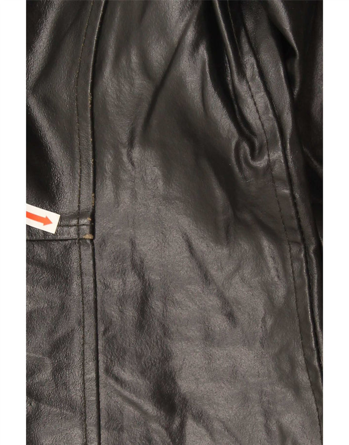 Vintage læderfrakke til kvinder UK 14 Medium Sort