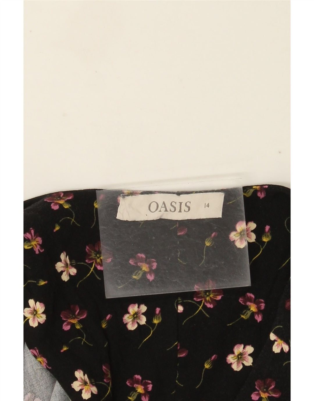 Oasis Dame Kortærmet Jumpsuit UK 14 Medium Black Floral