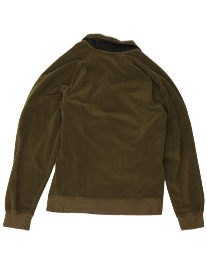 Nike Fleece Jumper med lynlås til kvinder UK 10 Small Khaki Colourblock Polyester